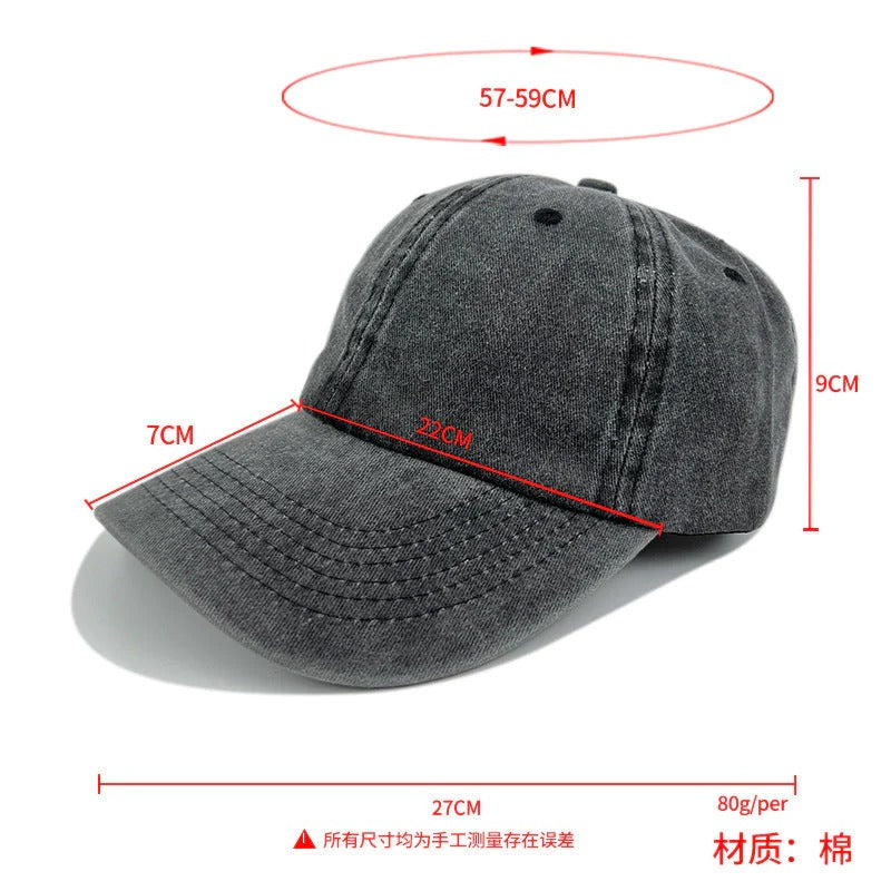 TTCHA2108002-2-1C 潮款LOGO水洗黑纯棉做旧水洗棒球帽(2色)