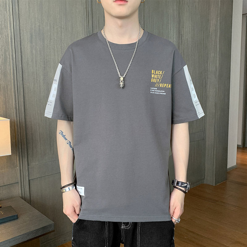 CBEM81131-103-1B 夏季男士短袖T恤純棉上衣服圓領寬鬆潮牌男生半袖青少年(3色)