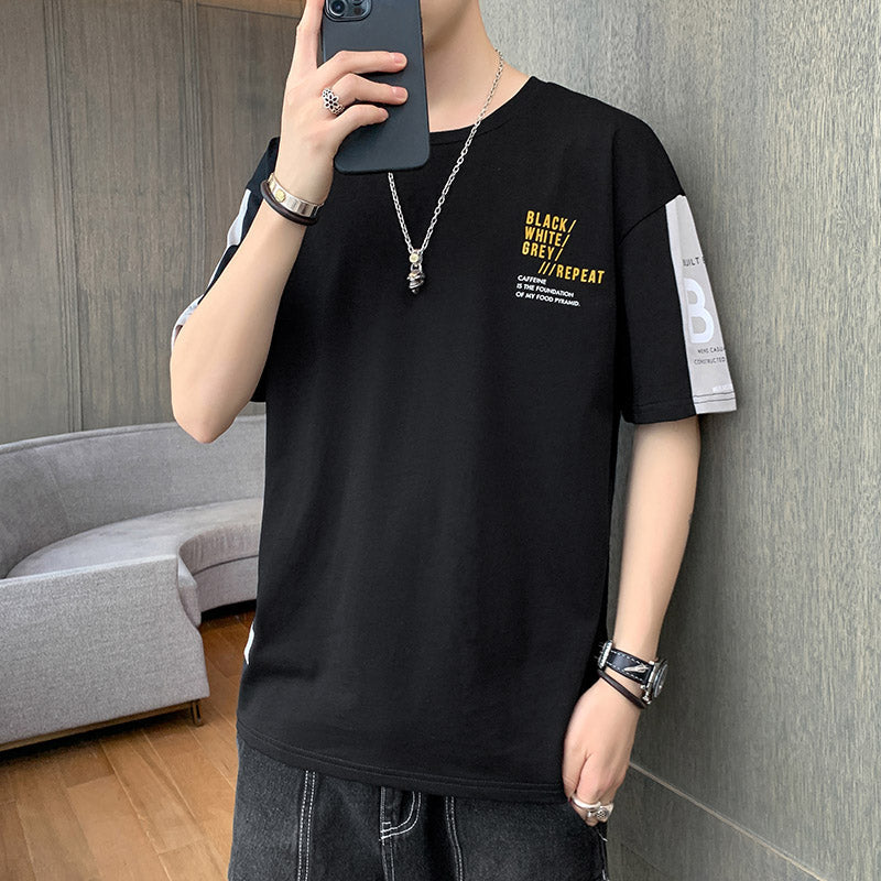 CBEM81131-103-1B 夏季男士短袖T恤純棉上衣服圓領寬鬆潮牌男生半袖青少年(3色)