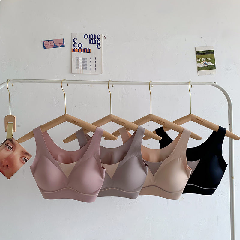 CGFB68-60B 無痕舒適養膚內衣透氣胸墊收副乳塑形聚攏大彈力美背(4色)