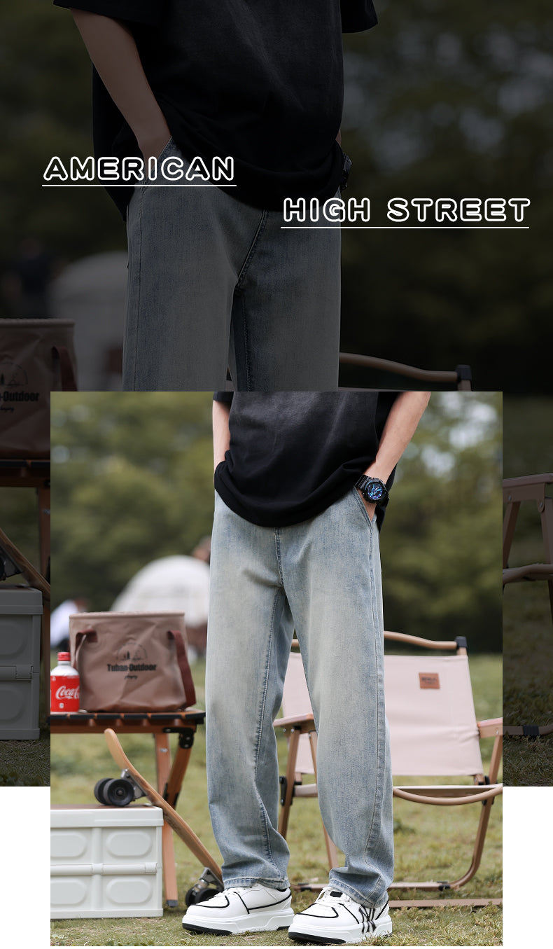 CBAKJ2106-1B 夏季薄款萊賽爾牛仔褲寬鬆直筒長褲(2色)