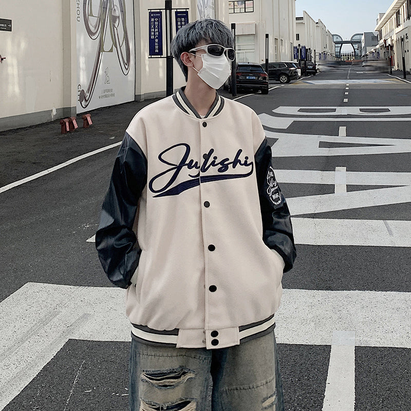 CBC-K-H13-1B 休閒寬鬆美職棒情侶款棒球服外套