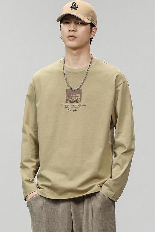 CBDBG8072-65B 純棉秋季新款潮牌簡約印花品質長袖(5色)
