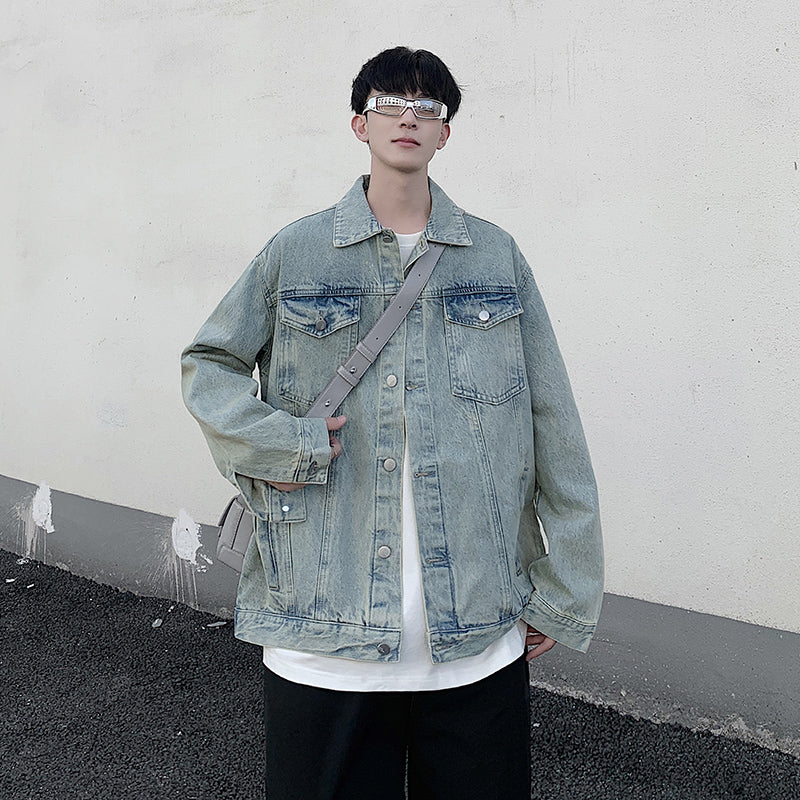 CBCK-S608-1B 水洗做舊牛仔夾克休閒外套