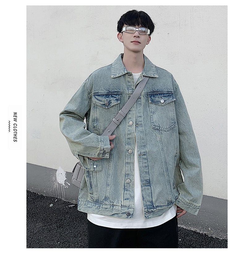 CBCK-S608-1B 水洗做舊牛仔夾克休閒外套