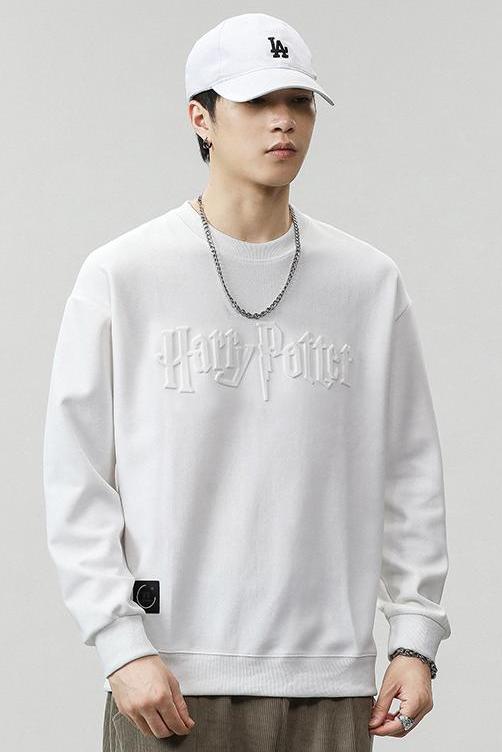CBDBG2311-65B 潮牌立體字母印花衛衣男寬鬆上衣百搭圓領長袖(4色)