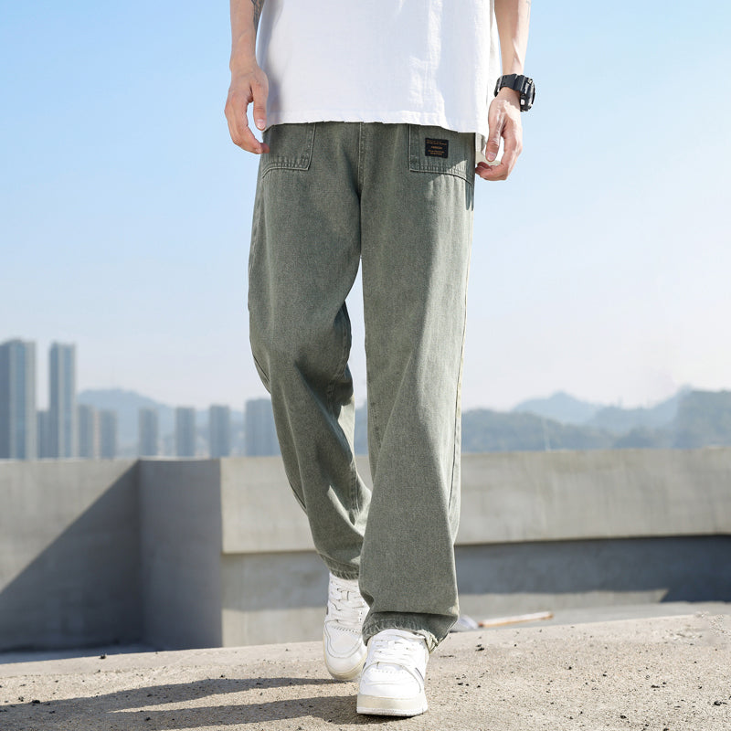 CBAT-G79-203-1B 日系春夏新款牛仔褲寬鬆闊腿褲繡標(4色)