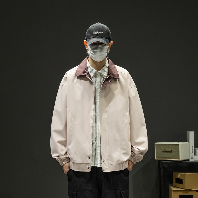 CBCMD9115-1B 衝鋒衣外套寬鬆休閒翻領夾克春秋工裝登山服(4色)