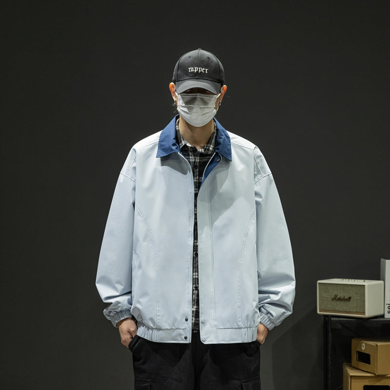 CBCMD9115-1B 衝鋒衣外套寬鬆休閒翻領夾克春秋工裝登山服(4色)
