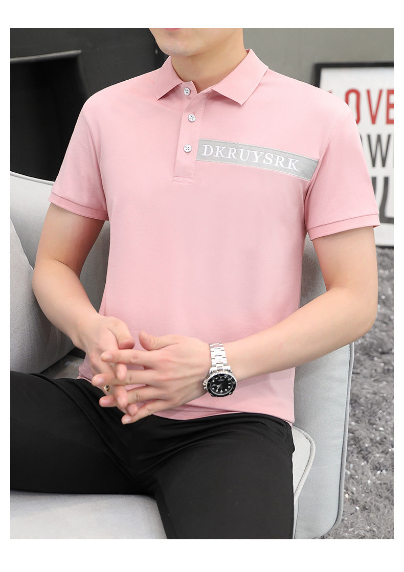CBEJH2305-403-1B 短袖襯衫領男士夏季POLO衫潮流帥氣翻領半袖上衣(4色)