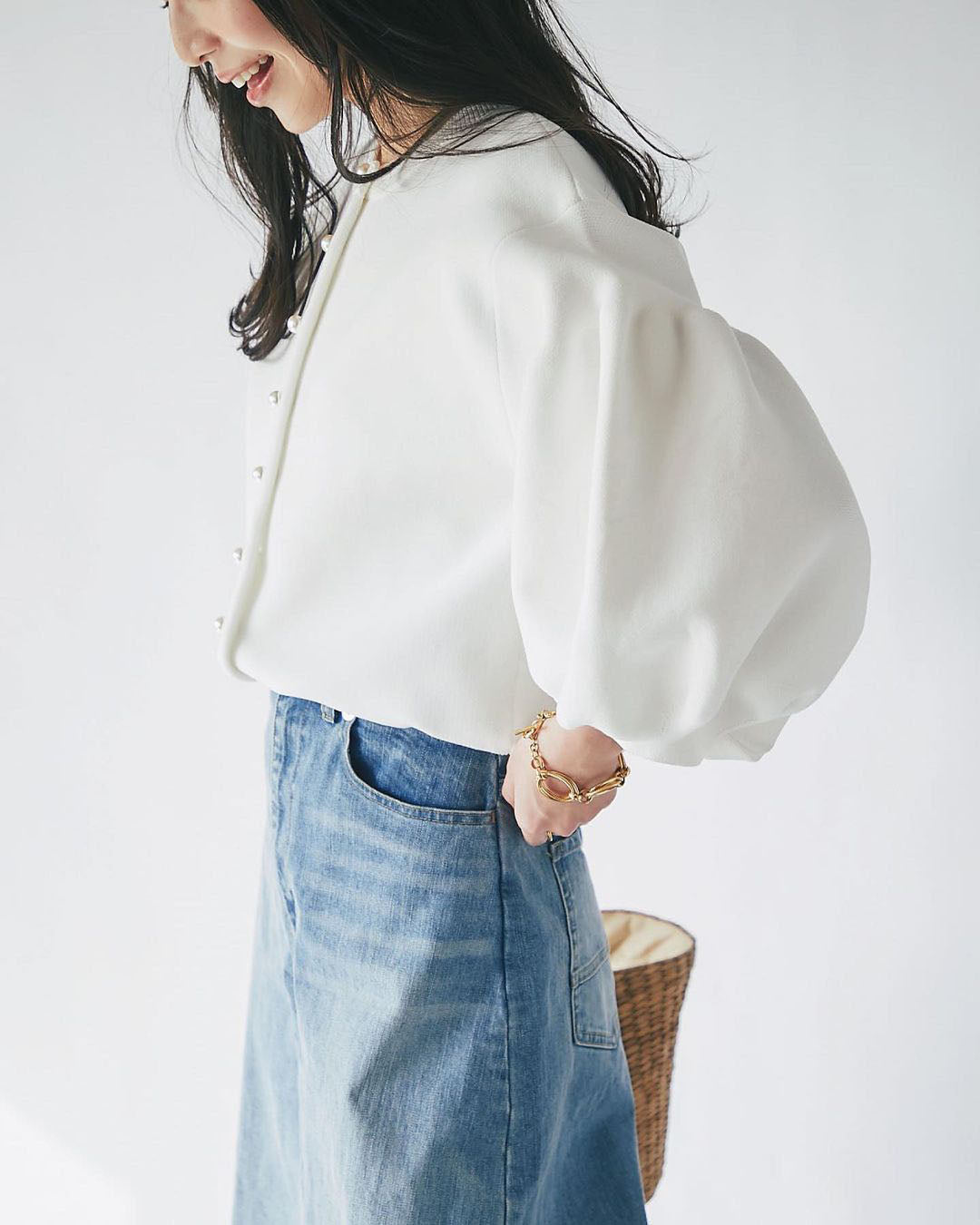 CGC0701-108B 燈籠袖針織衫針織開衫外套(4色)