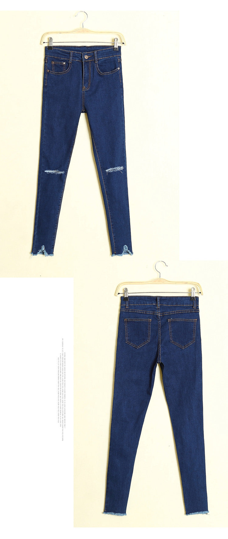 📺︎︎ CGA258-36H 膝蓋破洞九分小脚牛仔褲(2色)