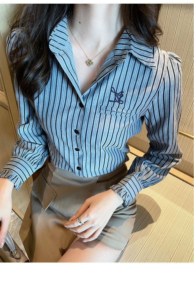 CGD9668-4B 春裝條紋襯衫