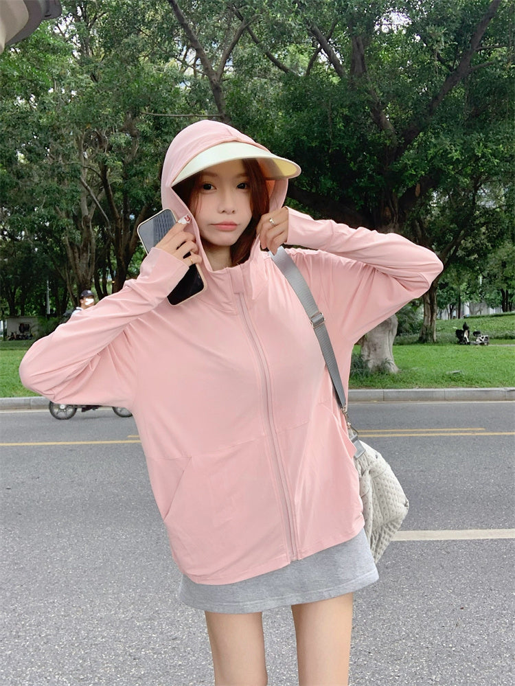 CGC0602-2B 冰絲防曬衣夏季防曬服大帽檐防紫外線薄男女外套(3色)CBC