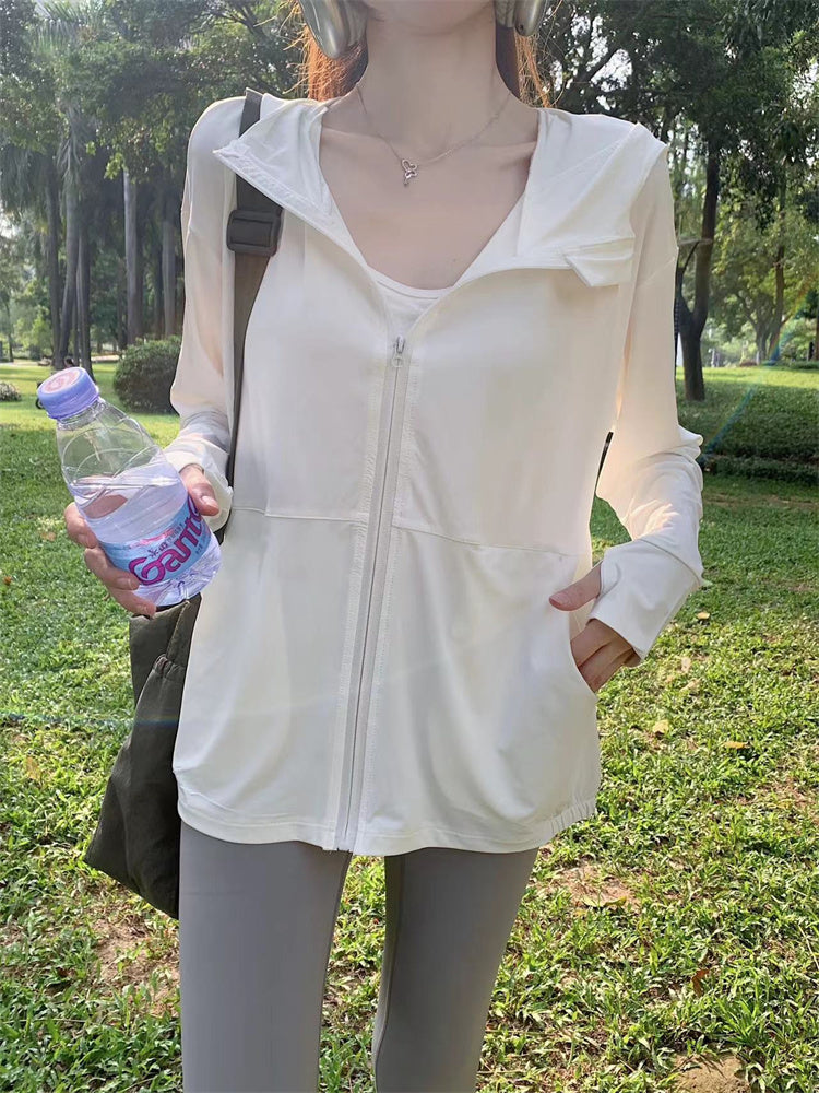 CGC0602-2B 冰絲防曬衣夏季防曬服大帽檐防紫外線薄男女外套(3色)CBC