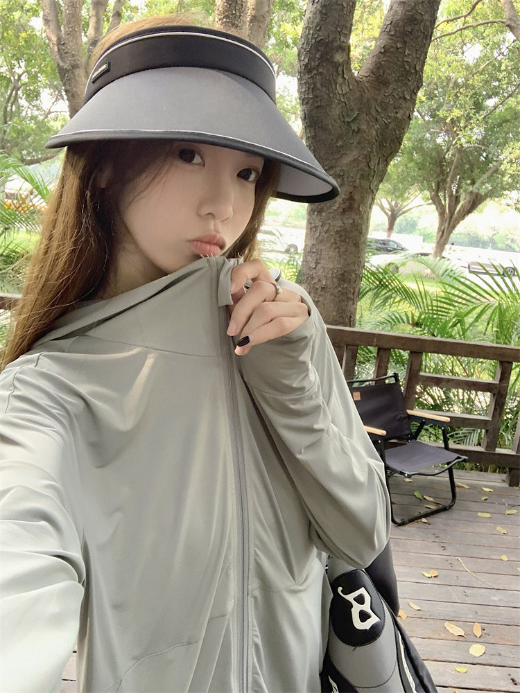 CGC0602-2B 冰絲防曬衣夏季防曬服大帽檐防紫外線薄男女外套(3色)CBC