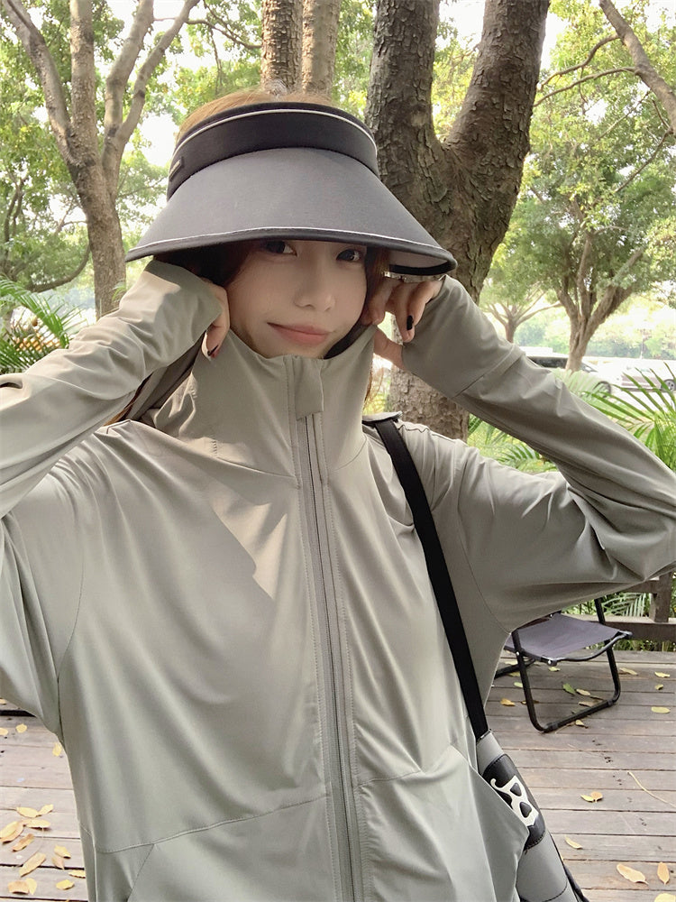 CGC0602-2B 冰絲防曬衣夏季防曬服大帽檐防紫外線薄男女外套(3色)CBC