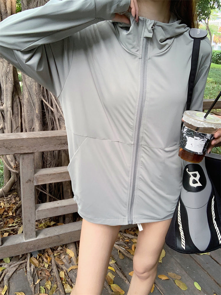 CGC0602-2B 冰絲防曬衣夏季防曬服大帽檐防紫外線薄男女外套(3色)CBC