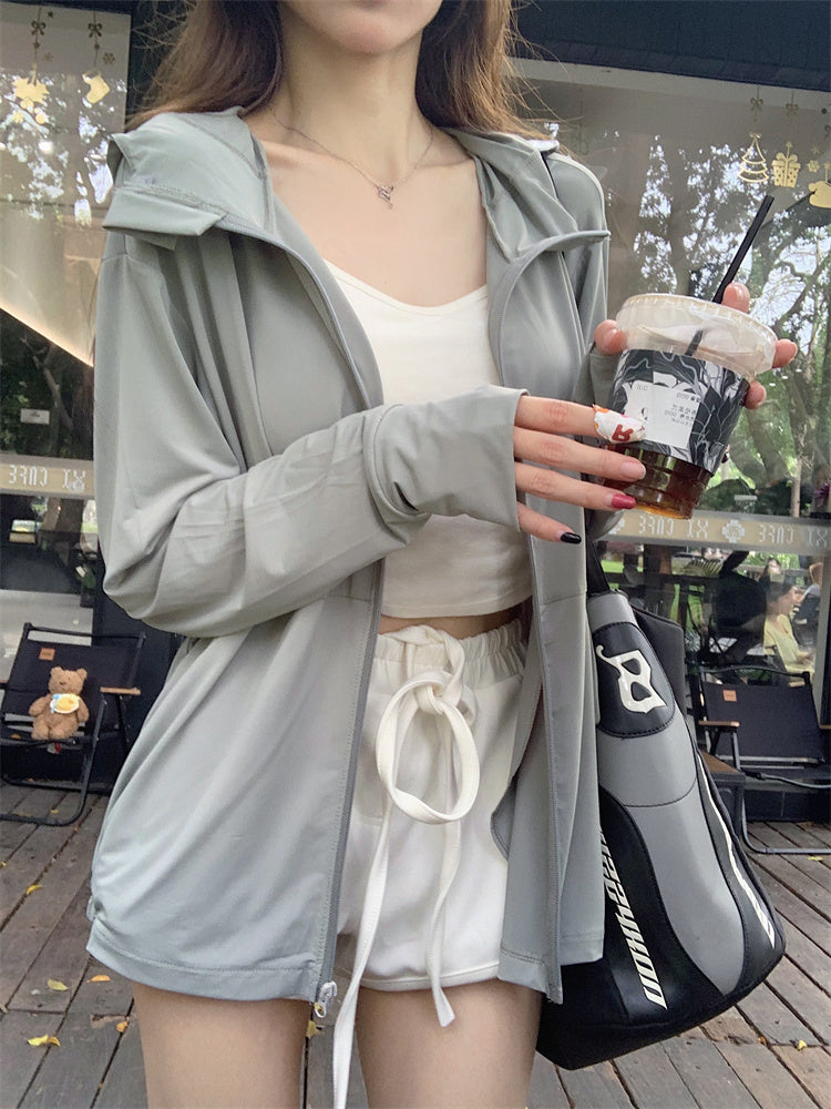 CGC0602-2B 冰絲防曬衣夏季防曬服大帽檐防紫外線薄男女外套(3色)CBC