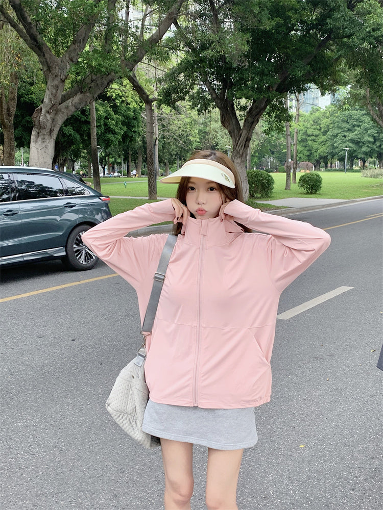 CGC0602-2B 冰絲防曬衣夏季防曬服大帽檐防紫外線薄男女外套(3色)CBC
