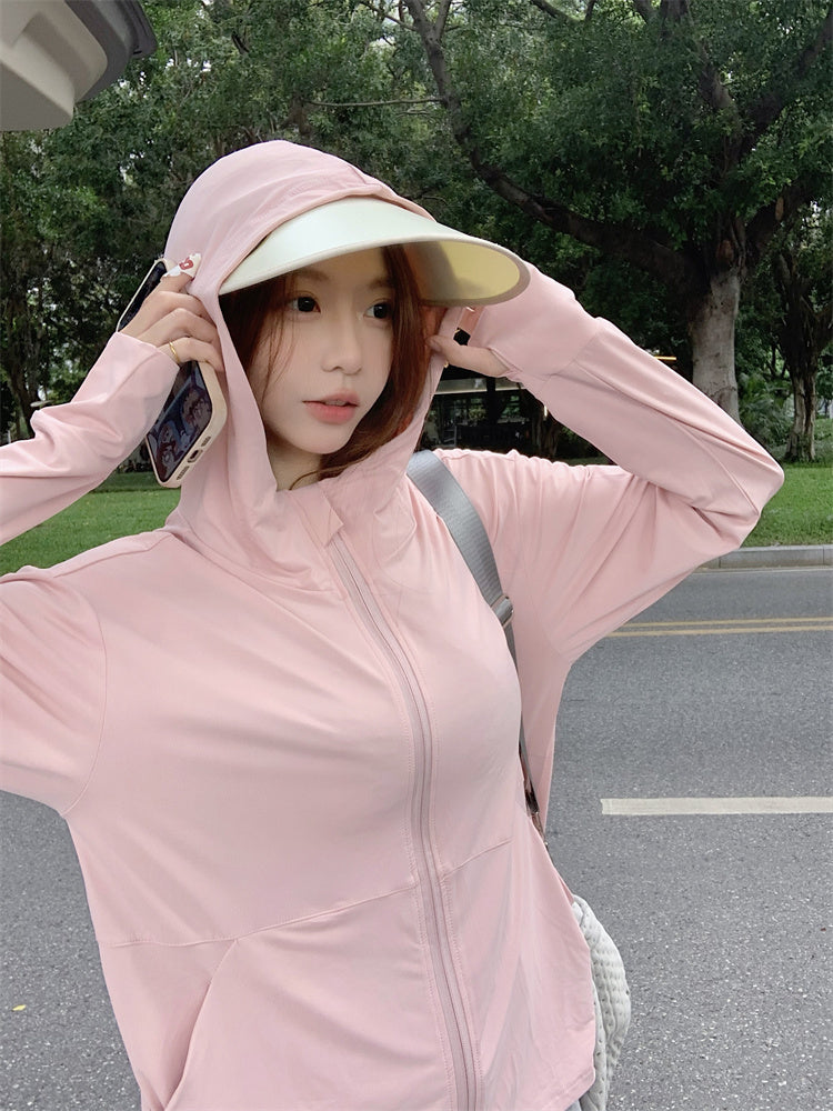 CGC0602-2B 冰絲防曬衣夏季防曬服大帽檐防紫外線薄男女外套(3色)CBC