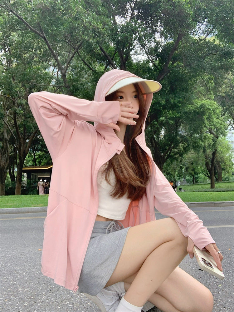 CGC0602-2B 冰絲防曬衣夏季防曬服大帽檐防紫外線薄男女外套(3色)CBC