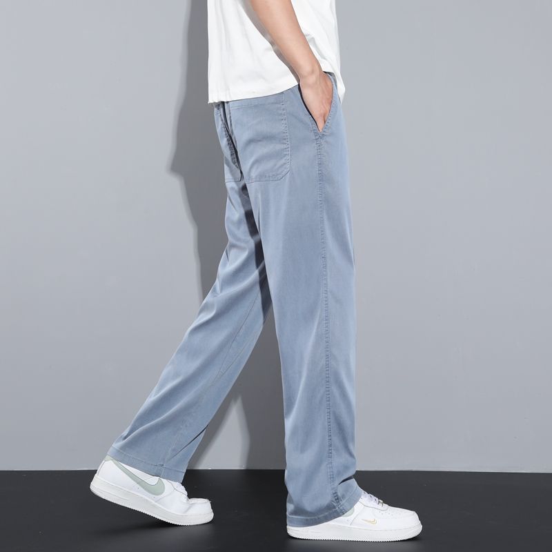 CBAK1002-1B 萊賽爾天絲牛仔褲夏季薄款寬鬆直筒冰絲長褲(3色)