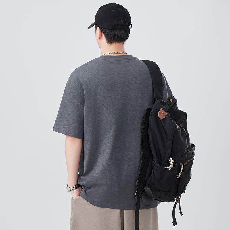 CBEFL6815-65B 夏季刺繡短袖T恤230g重磅五分袖(3色)