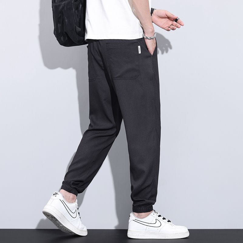 CBAMP2412-65B 夏季薄款冰絲束腳褲寬鬆百搭垂感直筒褲(3色)