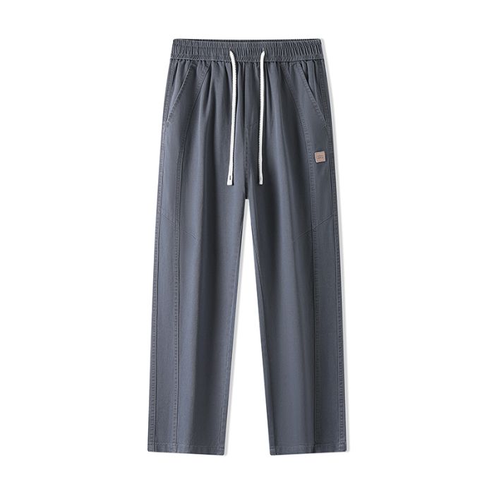 CBAMP2502-65B 夏季純棉水洗復古鬆緊腰直筒休閒褲(5色)