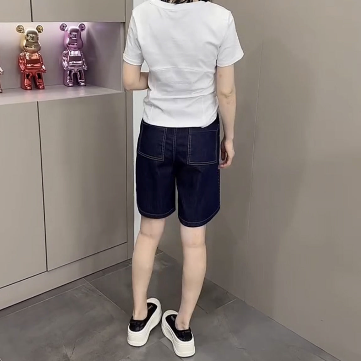 📺︎︎ CGS 8793-97B 夏季薄款牛仔短褲閒寬鬆百搭直筒五分褲