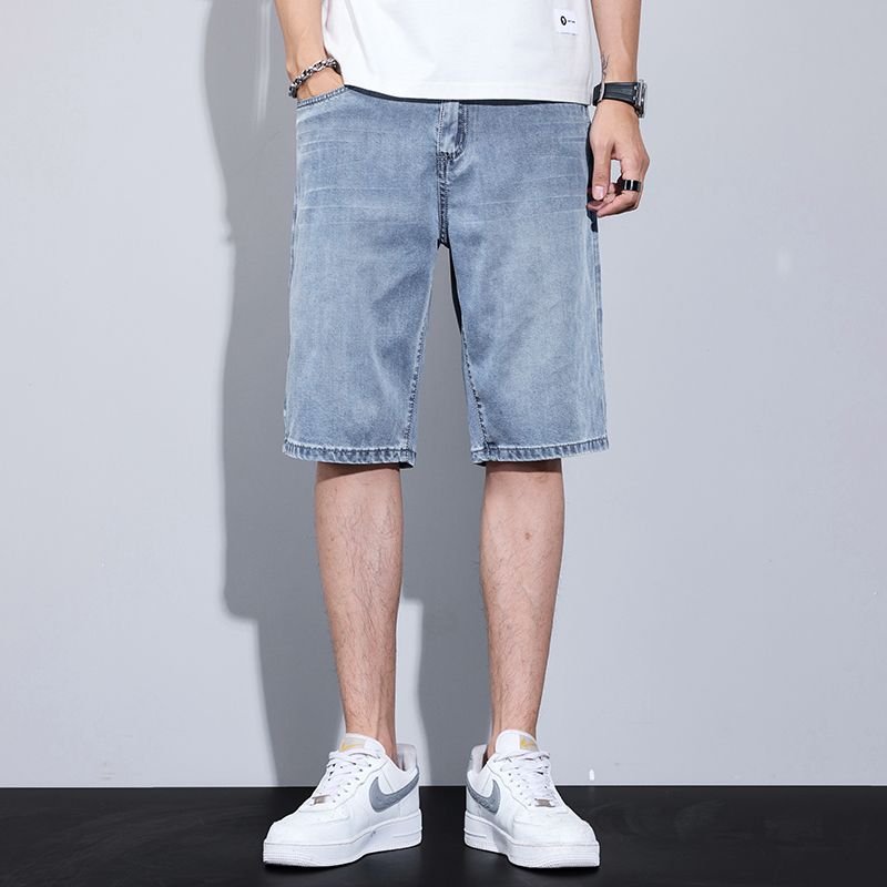 CBSHJ-A980-1B 冰絲牛仔短褲夏季薄款寬鬆直筒天絲五分中褲(3色)