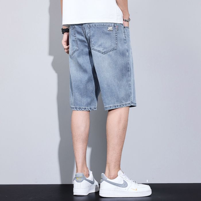 CBSHJ-A980-1B 冰絲牛仔短褲夏季薄款寬鬆直筒天絲五分中褲(3色)