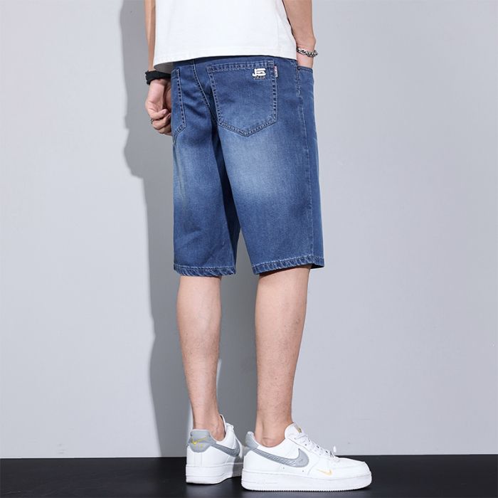 CBSHJ-A980-1B 冰絲牛仔短褲夏季薄款寬鬆直筒天絲五分中褲(3色)