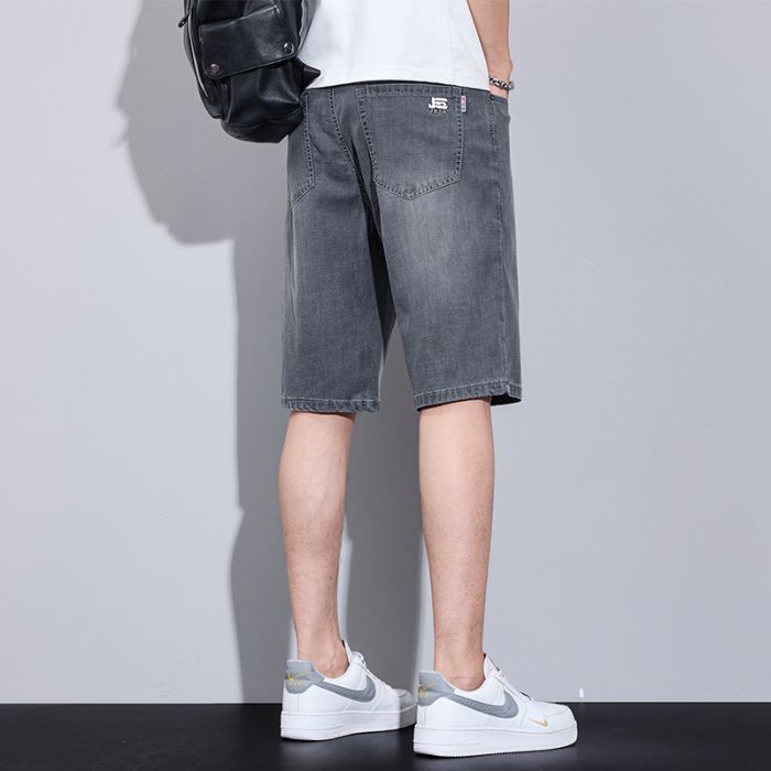 CBSHJ-A980-1B 冰絲牛仔短褲夏季薄款寬鬆直筒天絲五分中褲(3色)