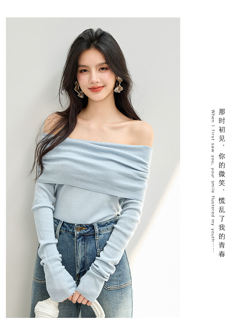 CGD1922-17B 長袖設計感簡約打底上衣(2色)
