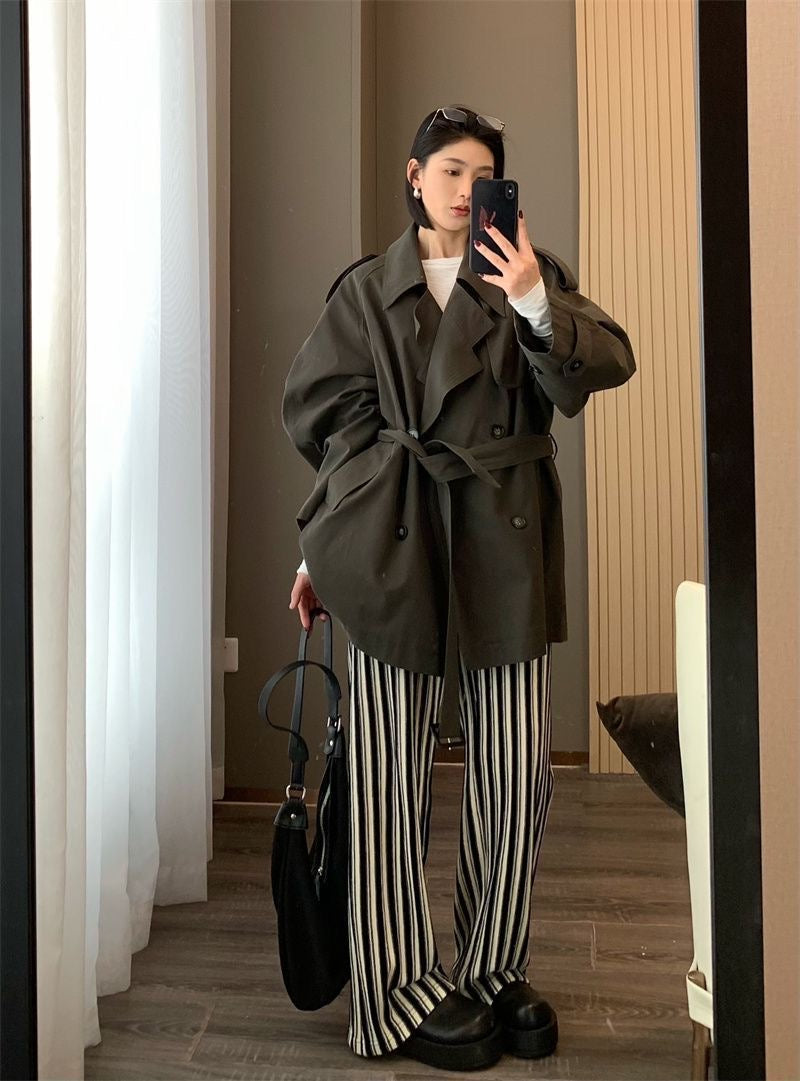 CGCSH 314-137B 寬鬆春秋季薄款短款風衣外套