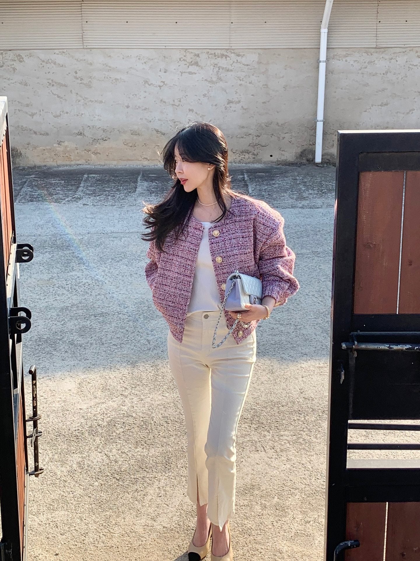 CGC6273-58B 粗花呢小香風夾克短外套(2色)