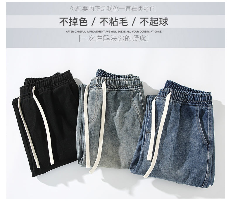 CBA-KJ2368-2-1B大口袋工裝牛仔褲復古寬鬆直筒闊腿褲(3色)