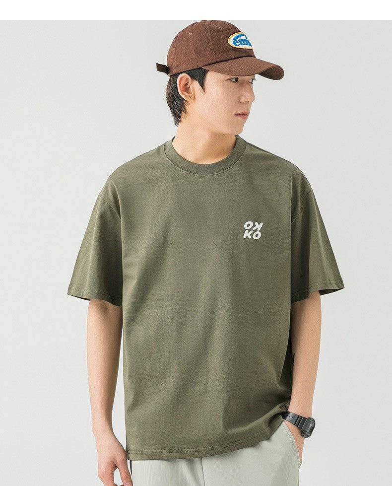 CBE1390-96B 純棉200克國潮T恤短袖寬鬆上衣字母印花