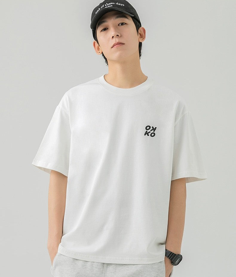CBE1390-96B 純棉200克國潮T恤短袖寬鬆上衣字母印花