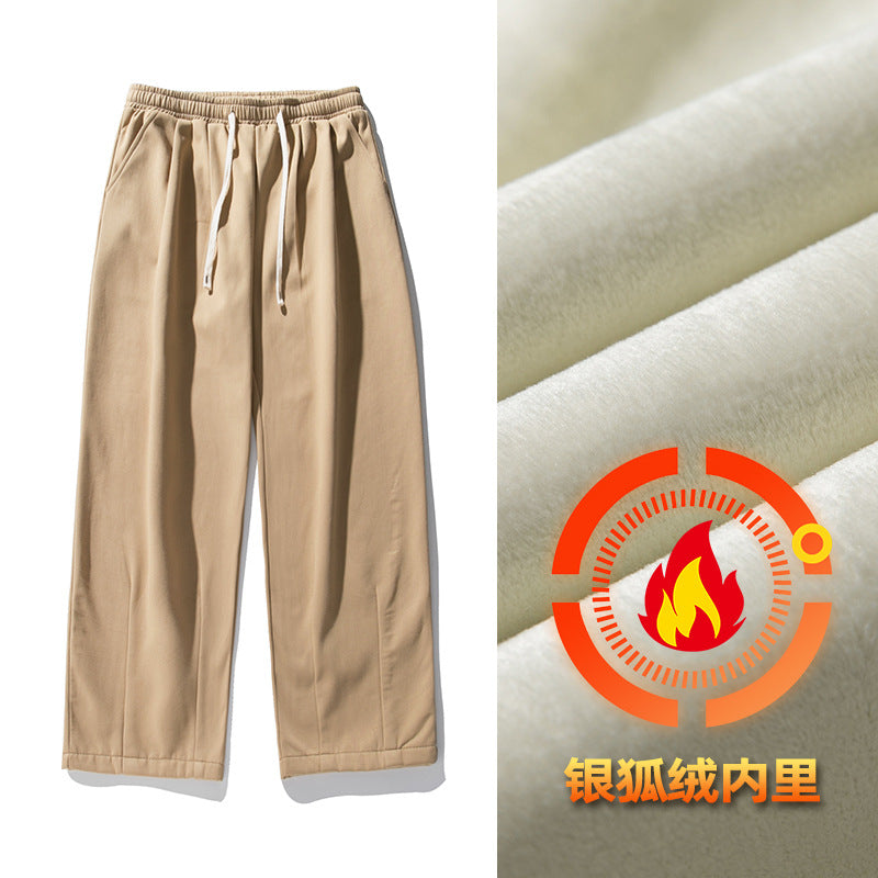 CBAK2148-8H 日系垂感純棉休閒褲春季復古雙打褶設計加絨百搭長褲(多色可選)