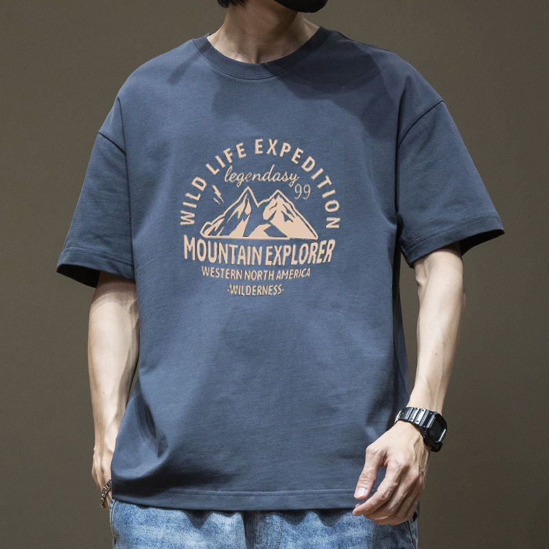 CBE0116-96B 夏季純棉200克美式短袖T恤半袖寬鬆潮流復古(6色)