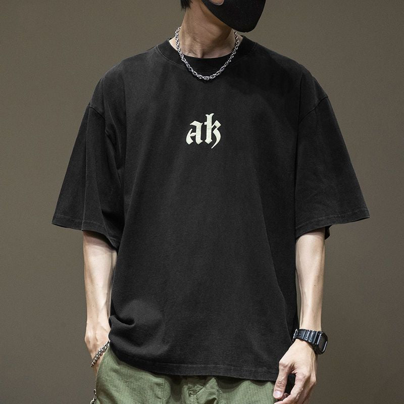 CBE002-96B 純棉200克T恤短袖T恤港風嘻哈印花痞帥寬鬆(5色)