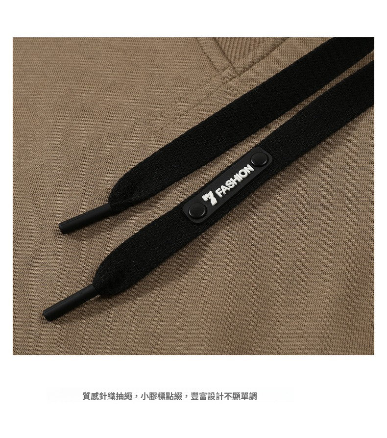 CBDdj55682-124B 拼接三角420G連帽春秋季寬鬆加絨帽衫(5色)