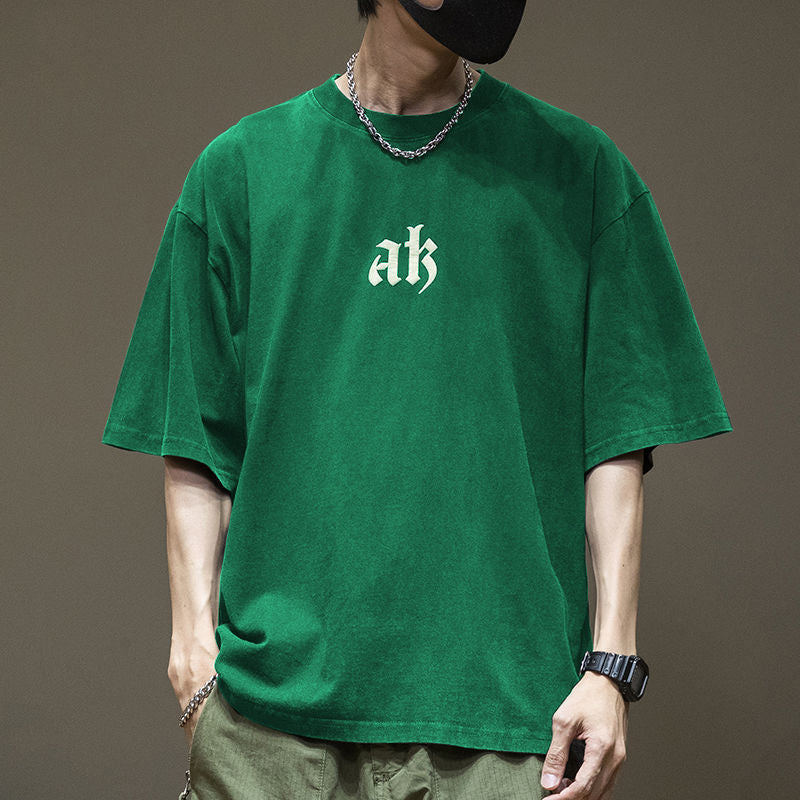 CBE002-96B 純棉200克T恤短袖T恤港風嘻哈印花痞帥寬鬆(5色)