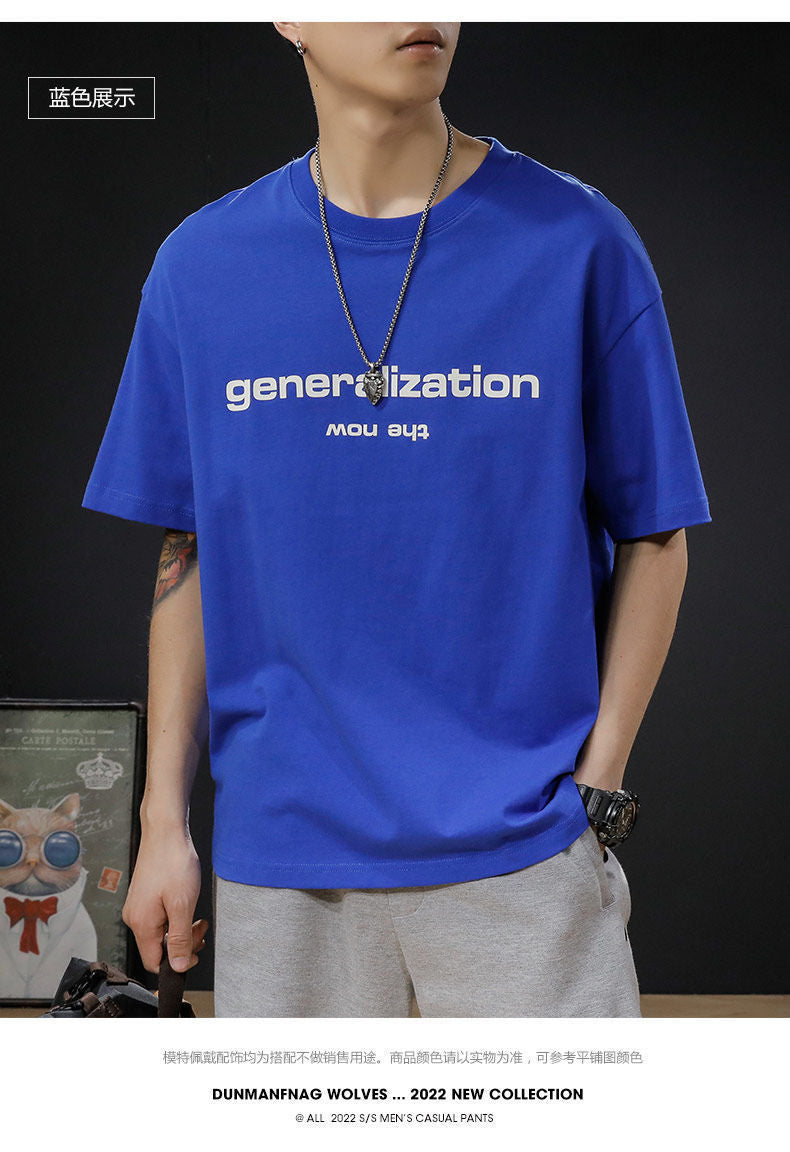 CBE367-96B 純棉200克國潮T恤夏季短袖t恤潮牌ins寬鬆大碼(6色)
