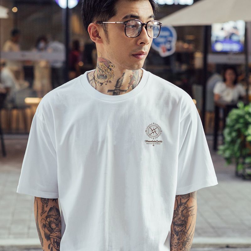CBE258-96B 純棉200克國潮T恤潮牌ins港風T恤(2色)