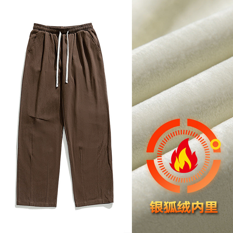 CBAK2148-8H 日系垂感純棉休閒褲春季復古雙打褶設計加絨百搭長褲(多色可選)
