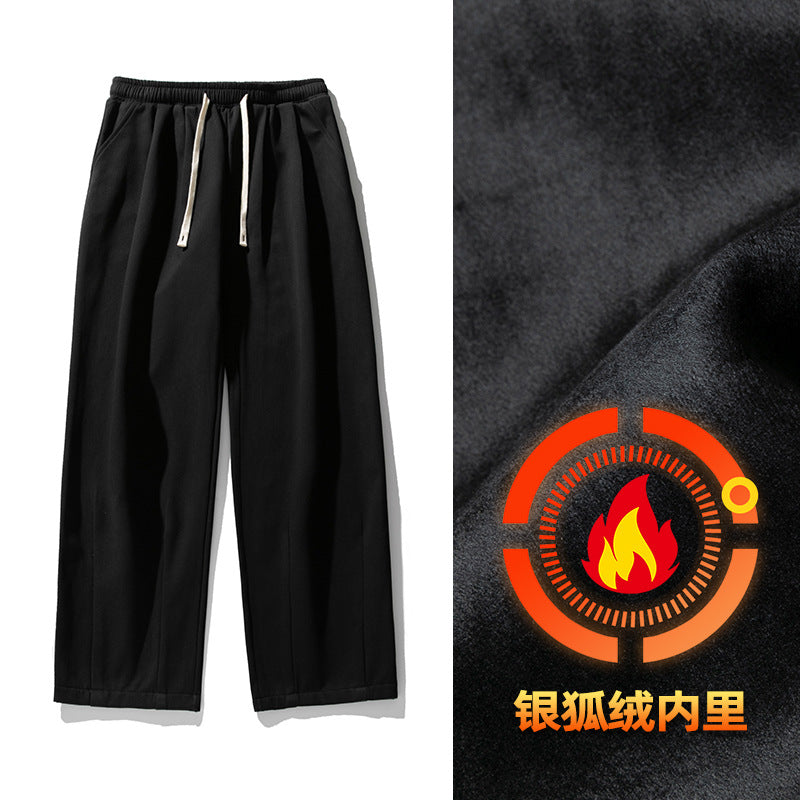 CBAK2148-8H 日系垂感純棉休閒褲春季復古雙打褶設計加絨百搭長褲(多色可選)